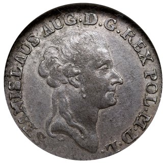 złotówka 1786, Warszawa, Plage 294, moneta w pudełku NGC z certyfikatem AU55, rzadszy rocznik, patyna