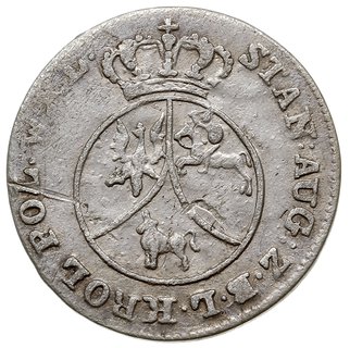 10 groszy 1792, Warszawa, rzadsza odmiana z literami M - V, Plage 238, mennicza wada blachy