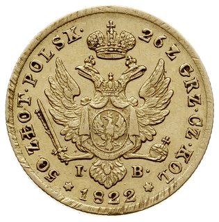 50 złotych 1822, Warszawa, złoto 9.78 g. Plage 7
