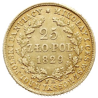 25 złotych 1829, Warszawa, Plage 20, Bitkin 980 (R1), zadrapania na awersie w tle, stara patyna, rzadkie