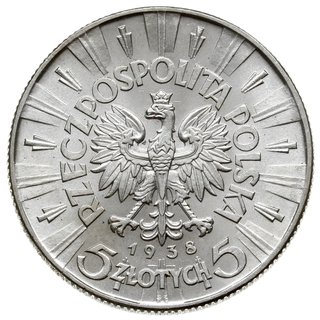 5 złotych 1938, Warszawa, Józef Piłsudski, Parch