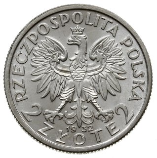 2 złote 1932, Warszawa, \Głowa kobiety, Parchimowicz 110.a
