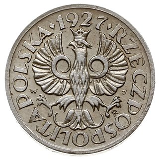 1 grosz 1927, Warszawa, srebro 1.69 g, Parchimowicz P. 101.e, nakład 100 sztuk, bardzo ładny i rzadki