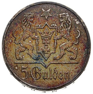 5 guldenów 1923, Utrecht, Kościół Marii Panny, Parchimowicz 65.a, tęczowa patyna, bardzo ładne