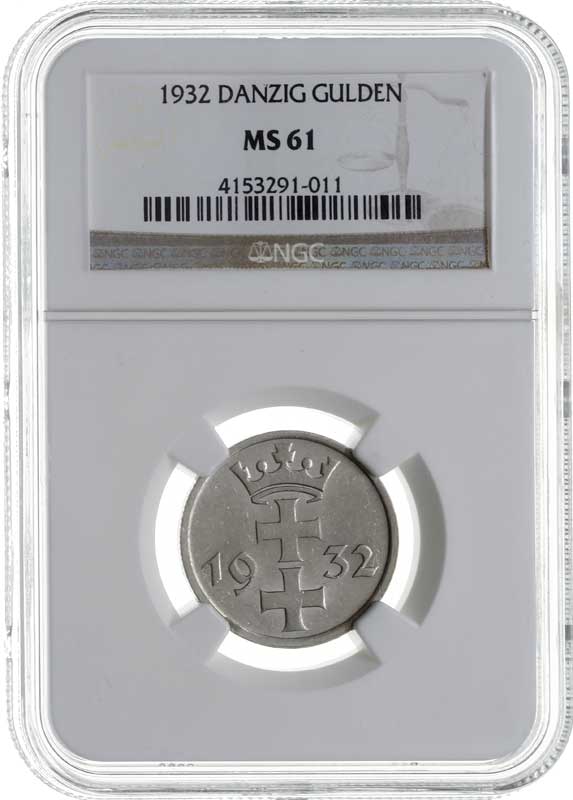 1 gulden 1932, Parchimowicz 62, moneta w pudełku NGC z certyfikatem MS61