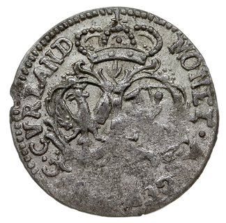 grosz 1762, Mitawa, litery CHS pod tarczami herbowymi, Gerbaszewski 5.2.4.2.1, Neumann 322, moneta niedobita, ale ładny portret, rzadka