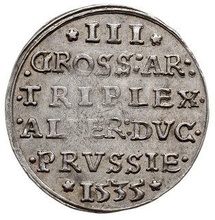 trojak 1535, Królewiec, Iger Pr.35.1.b, Bahr. 11