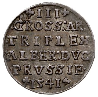 trojak 1541, Królewiec, Iger Pr.2.a (R), Bahr. 1178, patyna
