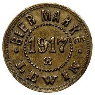 Wilno, żeton piwny (Bier Marke) 1917, Lewin, mosiądz 20.5 mm