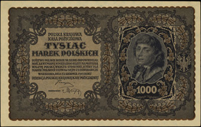 1.000 marek polskich 23.08.1919, seria III-W, numeracja 259244, Miłczak 29e, Lucow 407 (R4), bardzo ładnie zachowane