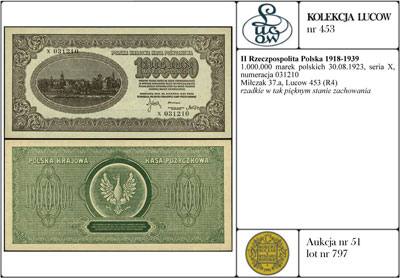 1.000.000 marek polskich 30.08.1923, seria X, nu