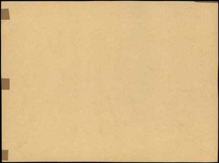 makieta (czarnodruk) strony odwrotnej banknotu 20 złotych emisji 1.03.1926, bez oznaczenia serii i numeracji, papier bez znaku wodnego, druk jednostronny, Miłczak - patrz 63, Lucow 626 (R9) - ilustrowana w katalogu kolekcji, podlepki na odwrocie, ale pięknie zachowana i bardzo rzadka