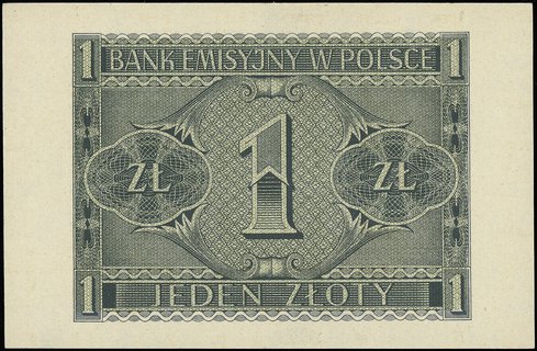 1 złoty 1.08.1941, seria AA, numeracja 4906091, Ros. 579a, Miłczak 99a, Lucow 808 (R0), pięknie zachowane
