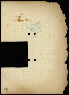 papier (tzw. gramówka) ze znakiem wodnym z zapisaną na nim recepturą papieru z 4.02.1943, znak wodny z \czworobokiem, Lucow 830 (R10)