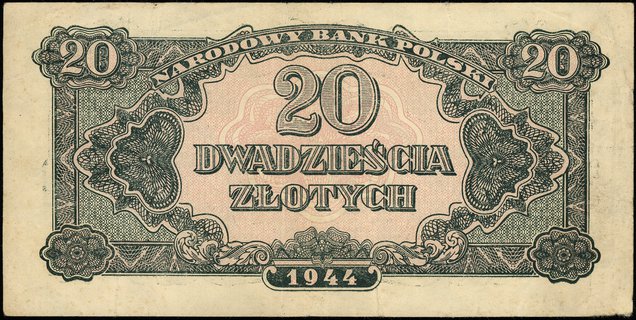 20 złotych 1944, seria Wz, numeracja 197923, w k