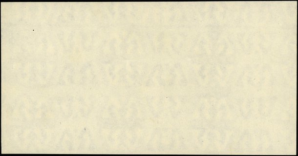 niedokończony druk banknotu 500 złotych 15.01.1946, bez oznaczenia serii i numeracji, papier ze znakami wodnymi, strona główna czysta, na stronie odwrotnej jedynie poddruk giloszowy, Miłczak - patrz 121, Lucow 1158 (R7) - ilustrowane w katalogu kolekcji, rzadkie