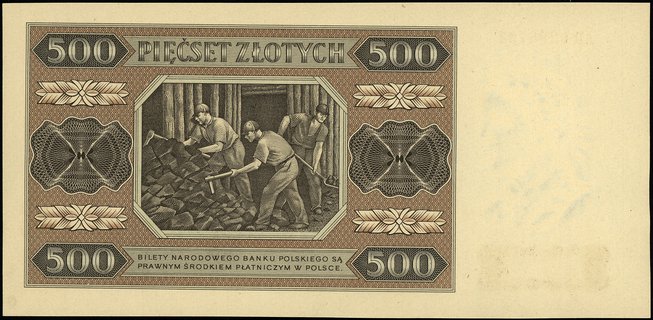 500 złotych 1.07.1948, seria AD, numeracja 02987
