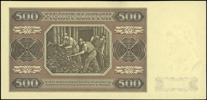 500 złotych 1.07.1948, seria CB, numeracja 6492090, Miłczak 140d, Lucow 1309a (R0), pięknie zachowane