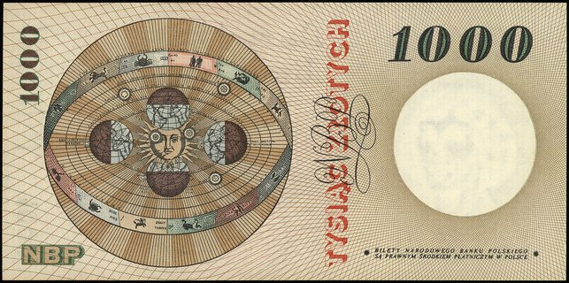 1.000 złotych 29.10.1965, seria H, numeracja 0501590, Miłczak 141a, pięknie zachowane