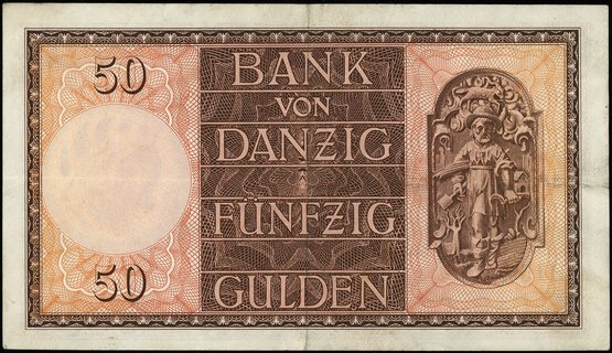 50 guldenów 5.02.1937, seria H, numeracja 159376, Ros. 843, Miłczak G52, rzadkie, egzemplarz zreprodukowany w katalogu banknotów Cz. Miłczaka