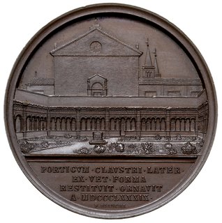 medal autorstwa Bianchi’ego z 1889 r, Aw: Popiersie papieża w lewo, Rw: Klasztor na Lateranie, poniżej napis PORTICVM CLAVSTRI LATER / EX. VET FORMA RESTITVIT ORNAVIT / A MDCCCLXXXIX, i sygnatura F.BIANCHI, brąz 44 mm, pięknie zachowany