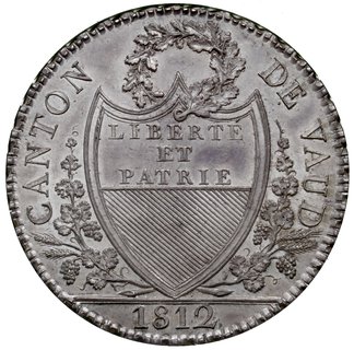 40 batzenów 1812, Divo/Tobler 222, Dav. 362, HMZ 2-997, moneta w pudełku firmy Numistrust Corporation z certyfikatem MS64, piękny egzemplarz z ładną patyną, nakład 2485 egzemplarzy