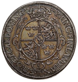 talar 1632, Augsburg- okupacja szwedzka miasta, srebro 28.98 g, Dav. 4543, AAJ 8, Förster 240, bardzo ładna i okazała moneta, patyna