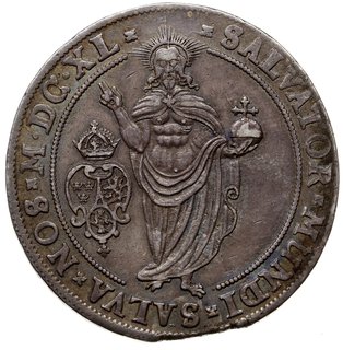 talar 1640, Sztokholm, srebro 28.28 g, Dav. 4523, AAH 11, niewielka wada krawędzi krążka, ale bardzo ładnie zachowany, patyna
