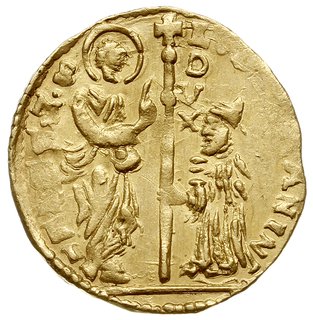 cekin bez daty, Aw: Doża klękający przed św. Markiem, Rw: Chrystus w mandorli, złoto 3.48 g, Paolucci 131/14, Fr. 1445