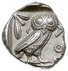 tetradrachma ok. 430 pne, Aw: Głowa Ateny w hełmie attyckim w prawo, Rw: Sowa stojąca w prawo z gł..