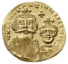 solidus 654-659, Konstantynopol, Aw: Popiersia cesarzy na wprost, dN CONSTANTINЧS C CONSTANTIN, Rw..