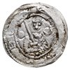 denar ok. 1157-1166, Aw: Popiersie z mieczem, wokoło napis, Rw: Trzej książęta za stołem, srebro 0..