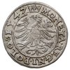 grosz 1547, Kraków, na rewersie odmiana napisu POLO i rozeta, bardzo ładny, patyna
