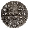 trojak 1579, Gdańsk, Aw: Popiersie króla w prawo i napis wokoło STEPHAN D G REX POLO D PRVSS, Rw: ..