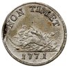 2 grosze srebrne (półzłotek) próbne 1771, odmiana z większą salamandrą, srebro 2.21 g, Plage 467, ..