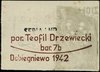 Sklep z ziołami por. Teofila Drzewieckiego w baraku 7b, bon na 5 fenigów 1942, niedobita pieczęć z..