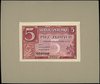 nieznany projekt niewprowadzonego do obiegu banknotu 5 złotych 15.08.1939, bez oznaczenia serii, n..