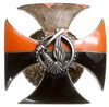 odznaka 2 Batalion Pancerny - Żurawica, srebro 38 x 38 mm, emalia, na stronie odwrotnej punca JK, ..