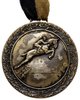 medal nagrodowy zawodów konnych  I Brygady KOP Podole 1931 r., brąz 40 mm, oryginalna wstążka w ba..