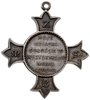 medalik w formie krzyża z uszkiem sygnowany PENIN - LYON; Zakon Sióstr Miłosierdzia Bożego, srebro..