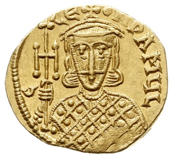 Leon III, Konstantyn V i Leon IV 751-775, solidus 751-757, Konstantynopol, Aw: Popiersia obu władców na wprost, CONSTANTINOS S LEONONEOS, Rw: Popiersie Leona III na wprost, C LEON PAMЧL, złoto 4.43 g, DOC 2, Sear 1551, ładnie zachowany