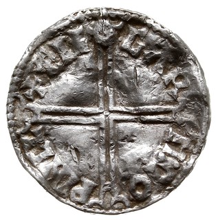 Aethelred II 978-1016, denar, mennica Winchester, mincerz Aelfgar, Aw: Popiersie w lewo, Rw: Długi krzyż, ÆLFGAR MΩO PINCL, srebro 1.69 g, Seaby 1151, North 774