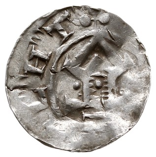 Saksonia /Sachsen/, Otto III 983-1002, denar po 893, Aw: Kapliczka, Rw: Krzyż, srebro 1.08 g, Hatz IV, pogięty
