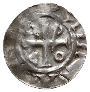Saksonia /Sachsen/, Otto III 983-1002, denar po 893, Aw: Kapliczka, Rw: Krzyż, srebro 1.08 g, Hatz IV, pogięty