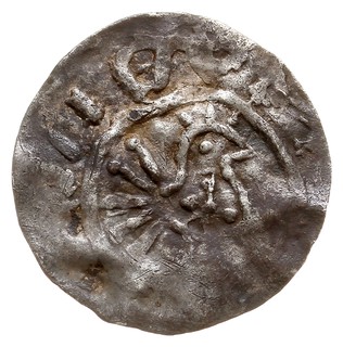 Bolesław I Chrobry 992-1025, denar jednostronny typu \Princes Polonie, Ptak zwrócony w prawo z rozpostartym ogonem