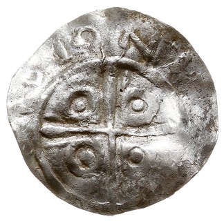 Bolesław I Chrobry 992-1025, denar jednostronny typu \Princes Polonie, Trzynitkowy krzyż prosty