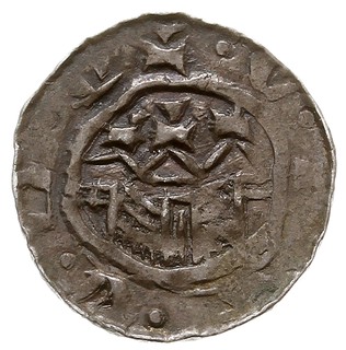 Władysław I Herman 1081-1102, denar, Aw: Głowa w lewo, Rw: Budowla z trzema wieżami, srebro 0.82 g, Str. 35, Such. XI/1