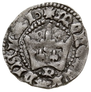 Władysław Jagiełło 1386-1434, półgrosz koronny, pod koroną litera n, pomylona legenda na rewersie GEGIS POLONIE, bardzo ładny, patyna