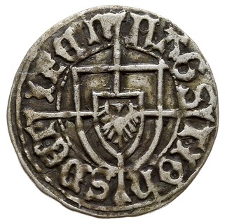 Jan von Tiefen 1489-1497, grosz, HAGS-T IOH-S DE T-IFEN / HONE-TA C-NRVH-PRVS, Voss.1111, ciekawa odmiana z odwróconą literą D na rewersie, rzadki, patyna
