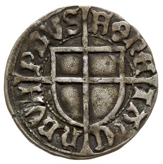 Jan von Tiefen 1489-1497, grosz, HAGS-T IOH-S DE T-IFEN / HONE-TA C-NRVH-PRVS, Voss.1111, ciekawa odmiana z odwróconą literą D na rewersie, rzadki, patyna
